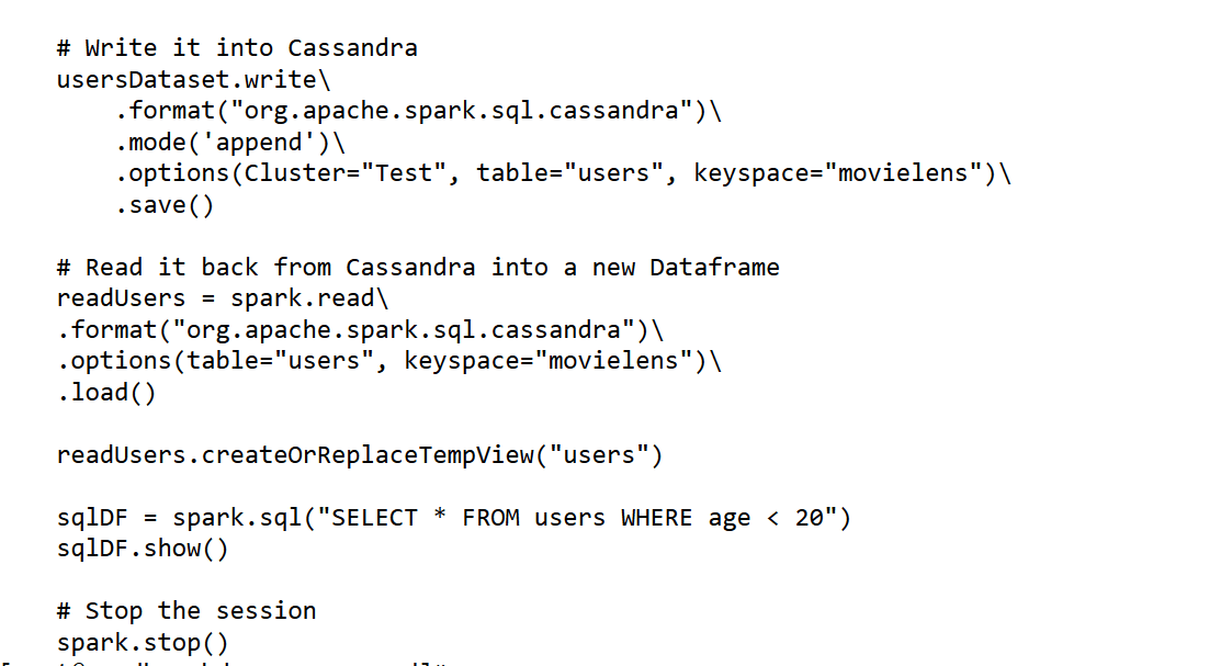 Can not write Spark dataframe into Cassandra table Stack Overflow