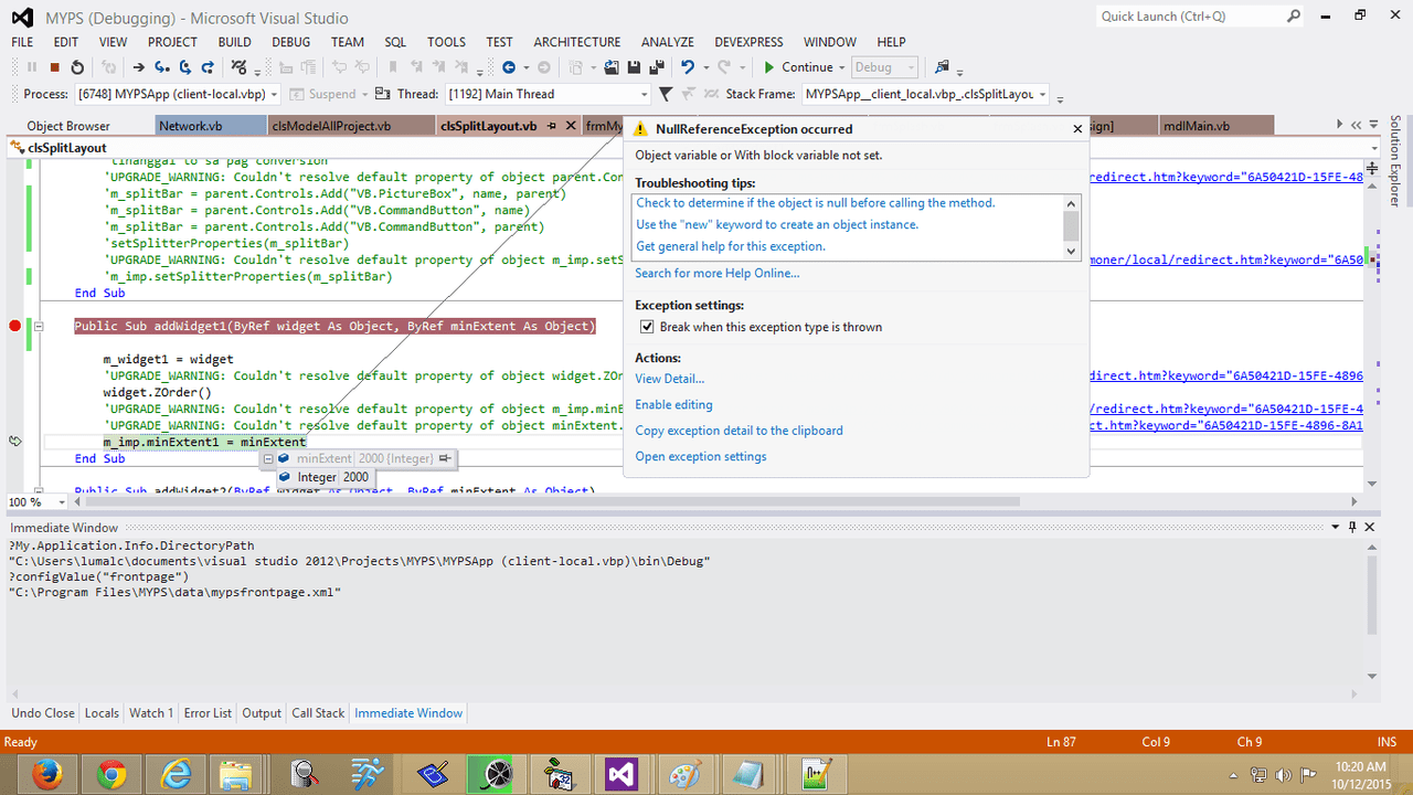 VB. NET System.NullReferenceException occurred Stack Overflow