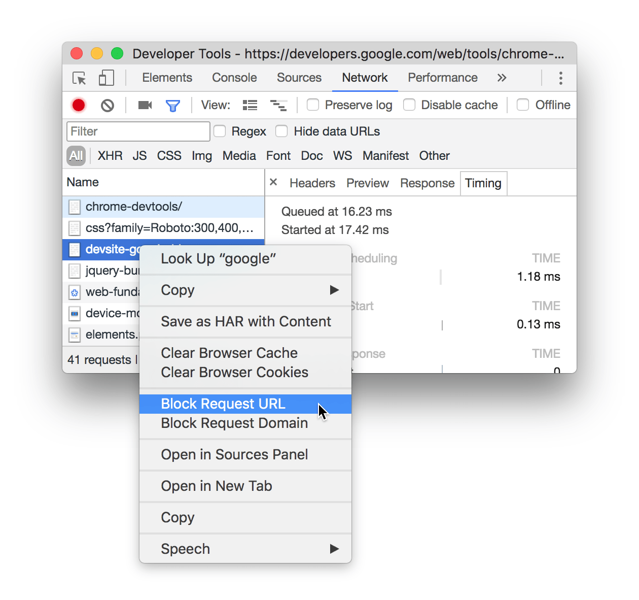 Blocking request in Chrome Newbedev