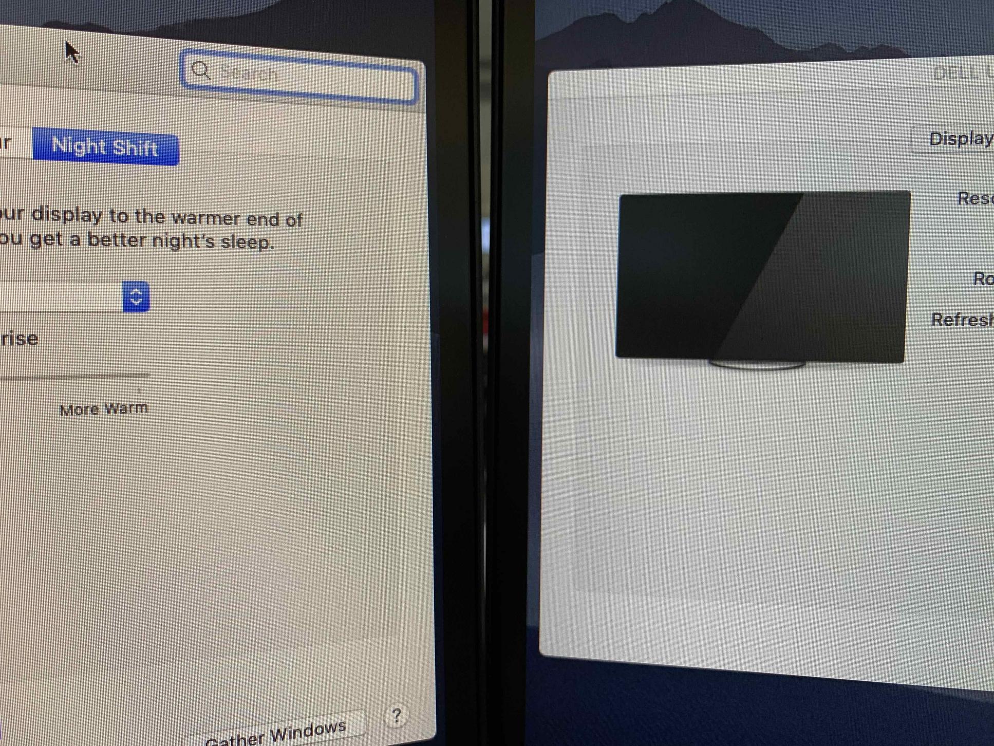macos One monitor has an orange tint while the other does not Ask