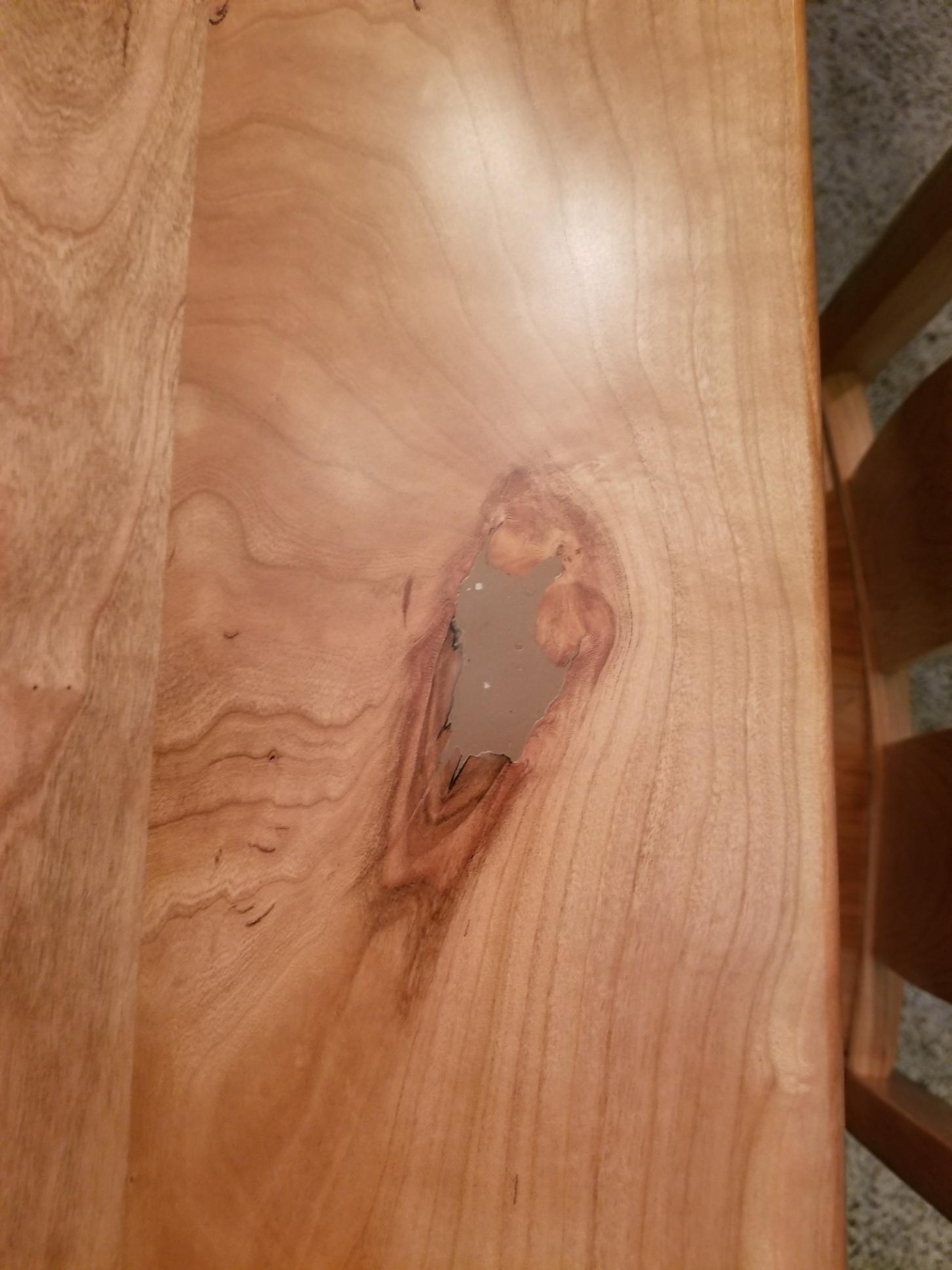 repair How can I remove wood filler from knots in cherry furniture