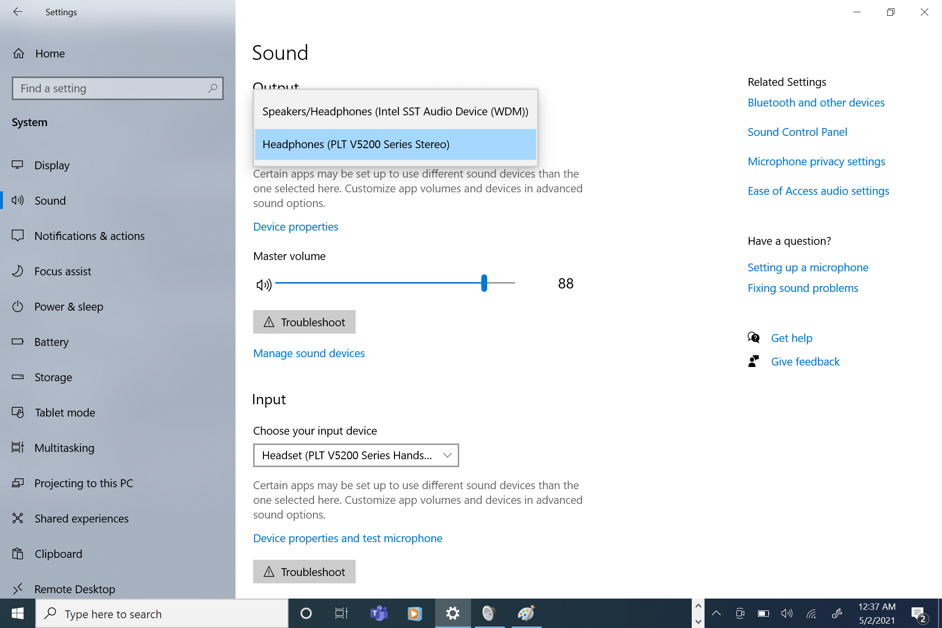 audio - no sound through bluetooth headset -- only mic is working