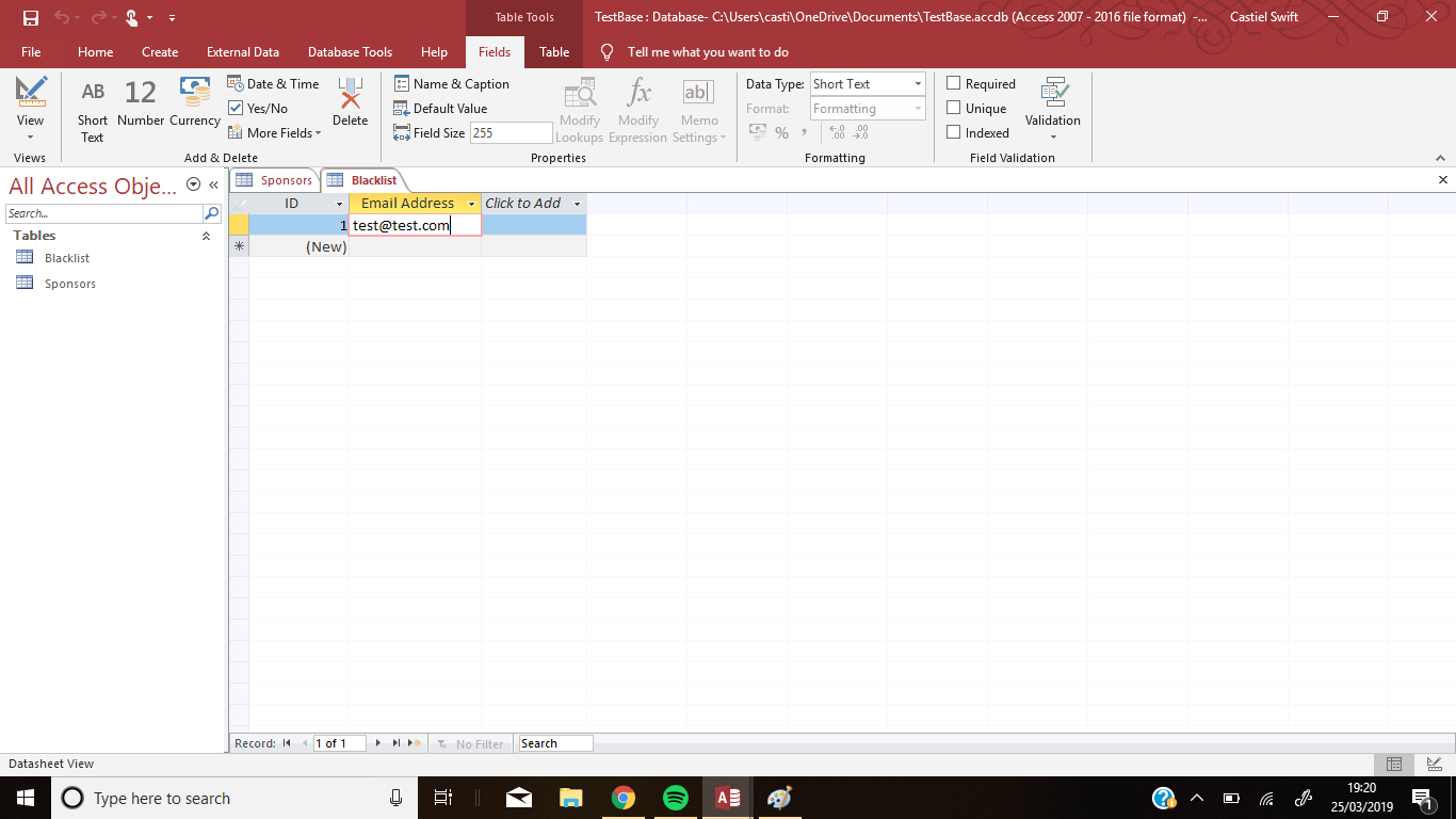 excel MSAccess Automatically updating data based on another table (Email Blacklist) Stack