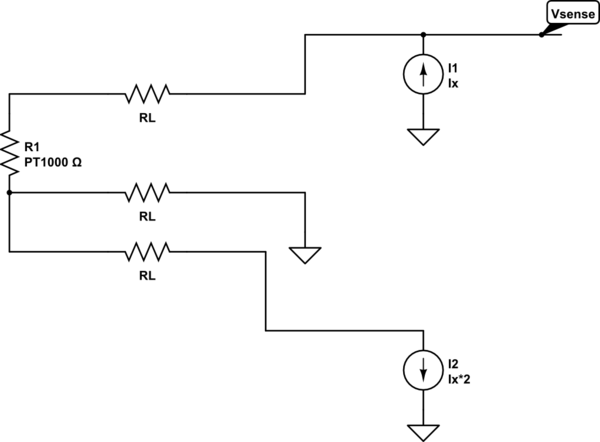microcontroller - PT1000 2 wire probe. Can I add third wire