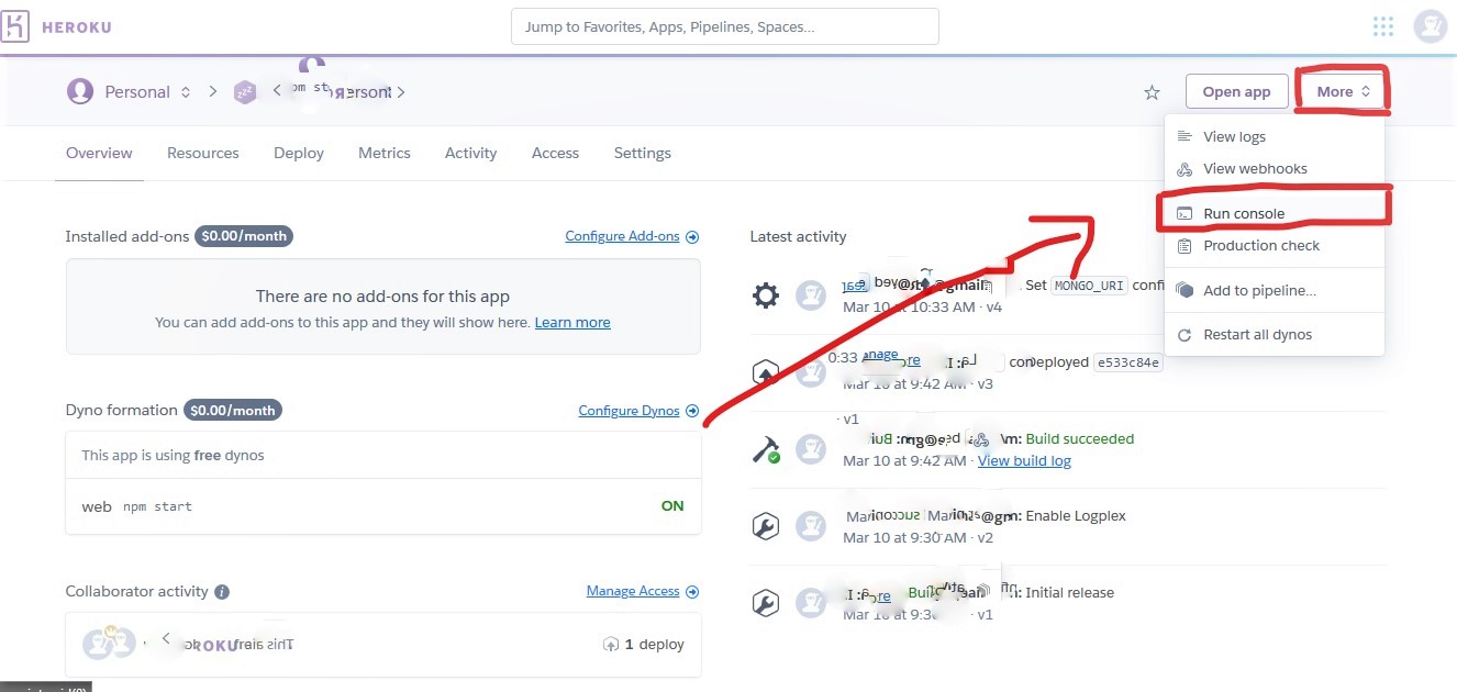 node.js see files/folders from heroku dashboard Stack Overflow