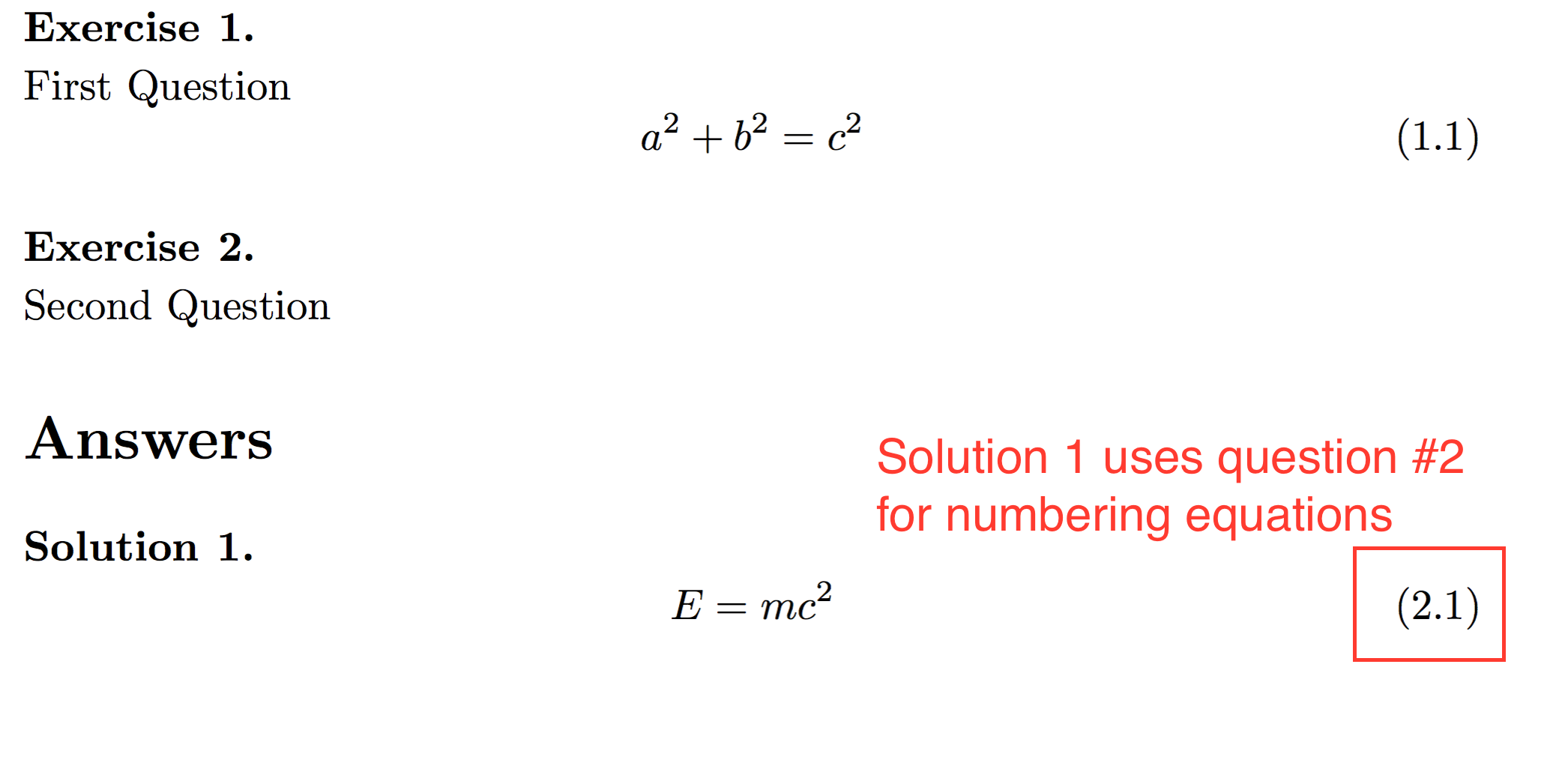 exsheets Use question counter for numbering equations in solutions