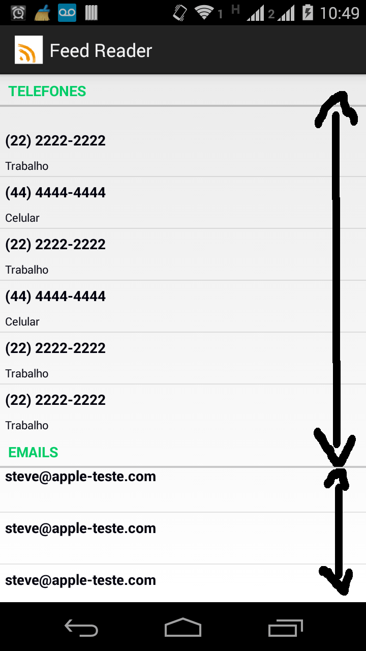 Android scrollable activity with two listviews Stack Overflow