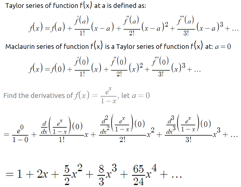 sequences and series What is the general term for e^x/(1x