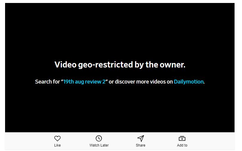 DailyMotion video says georestricted but API says no geoblocking. What
