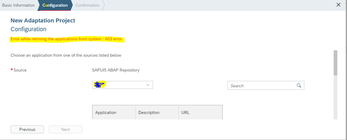 sapui5 Error while retrieving the application from ABAP repository