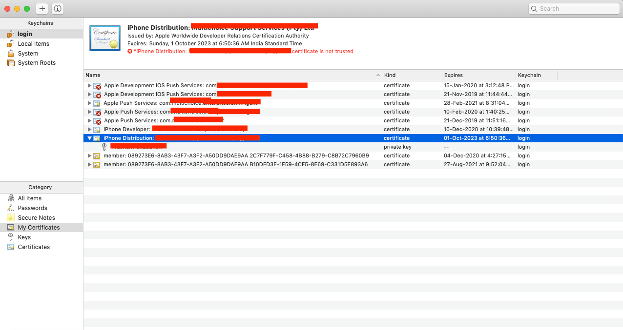 2023 List Of Trusted Certificates Ios - Getting Issue In Keychain: Iphone Distribution Certificate Is Not Trusted - Stack Overflow