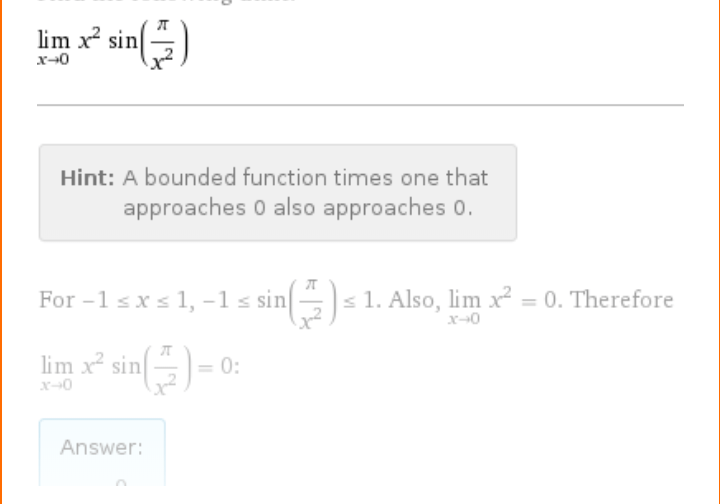 real analysis Doubt about a limit using sandwich theorem