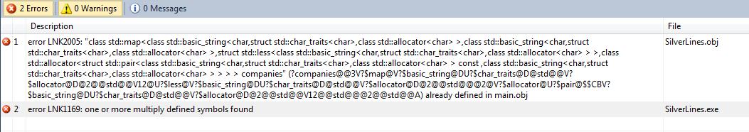 c++ error LNK1169 one or more multiply defined symbols found Stack