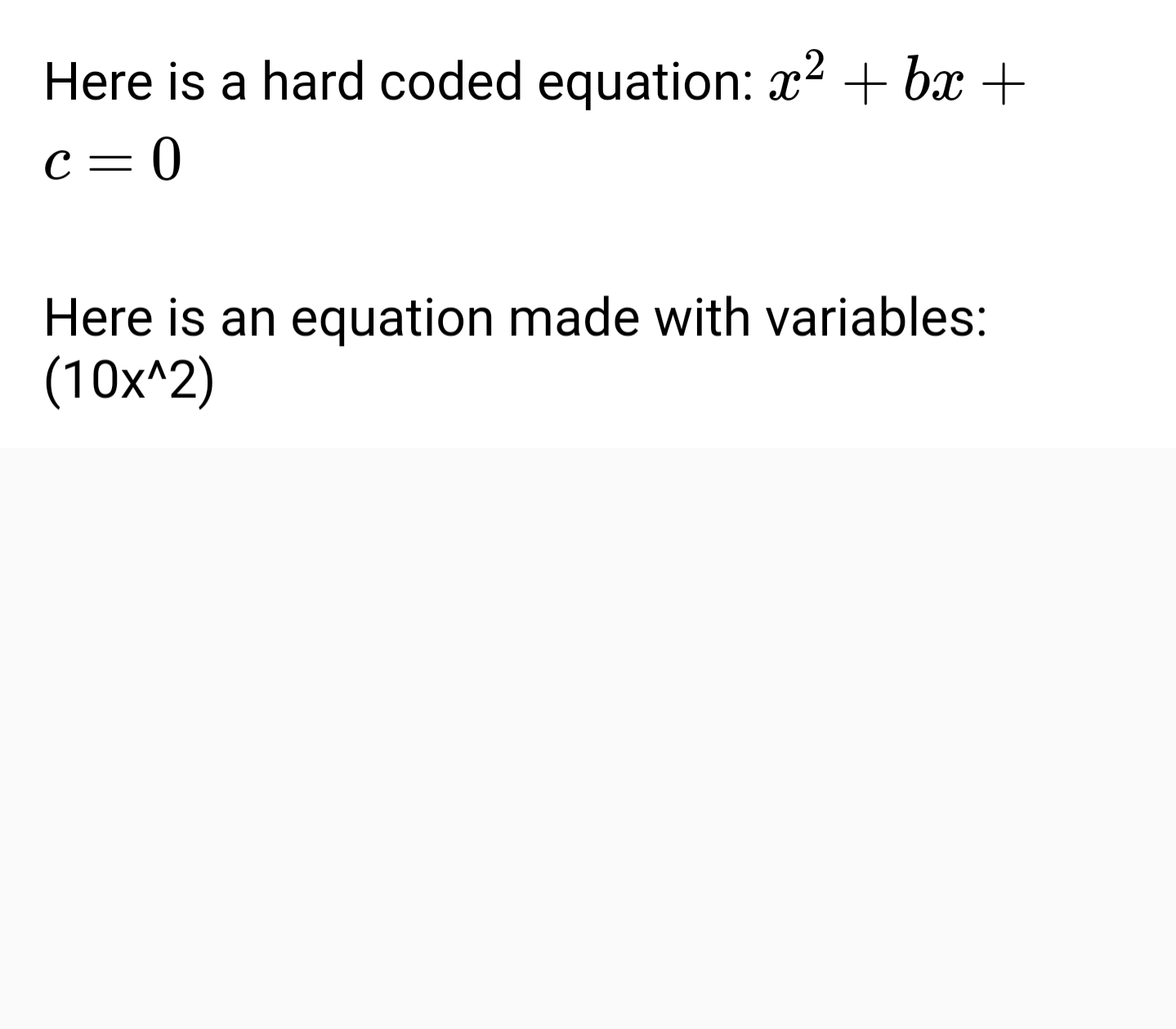 flutter Display a string variable in LaTeX using flutter_tex package