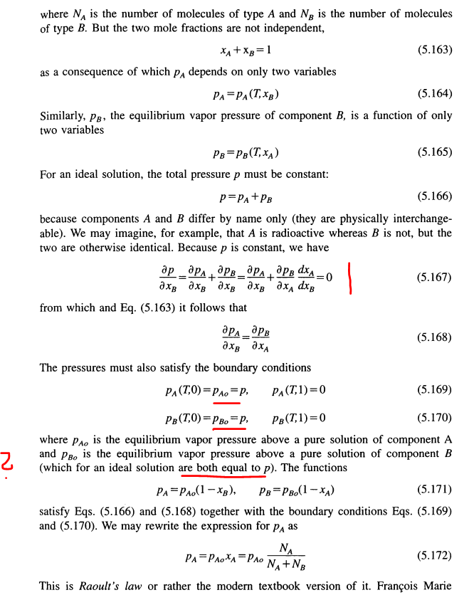 thermodynamics How to understand this derivation of Raoult's Law? Physics Stack Exchange