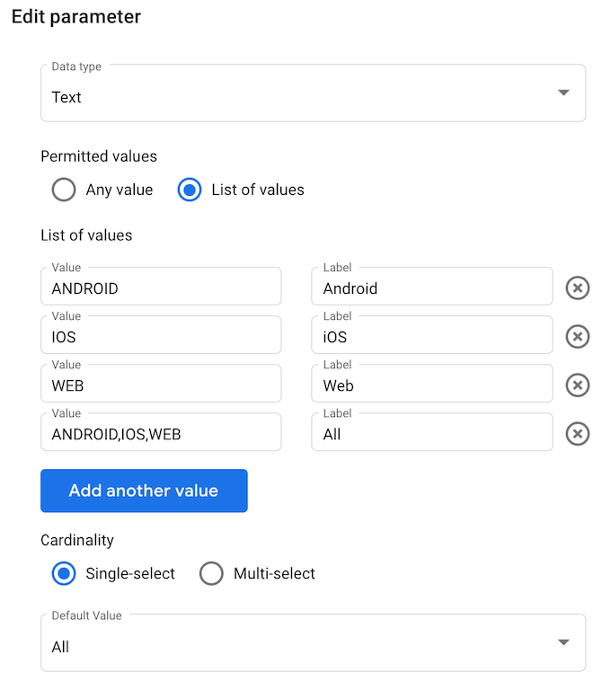 google bigquery Can I set multiple strings as the parameter for SQL