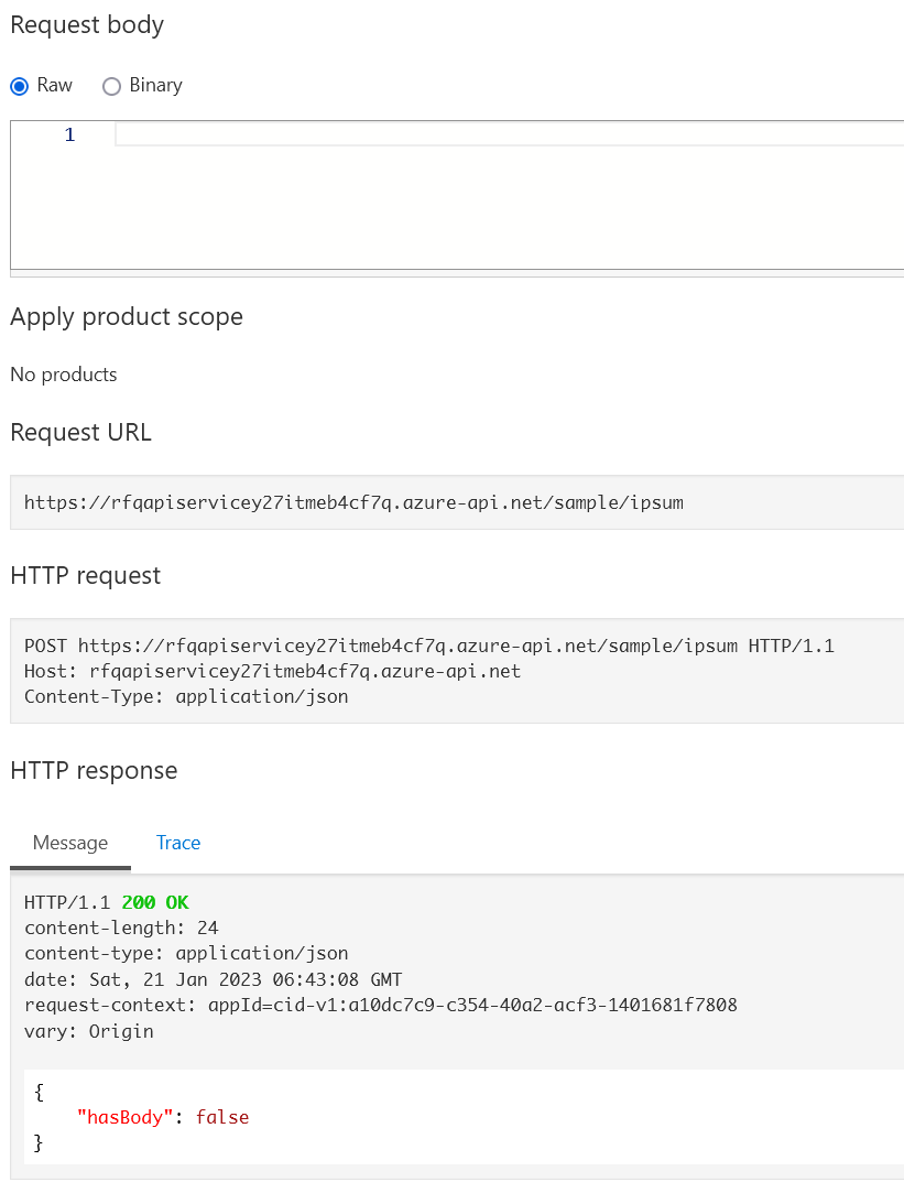 How to check request body is null in azure api management policies