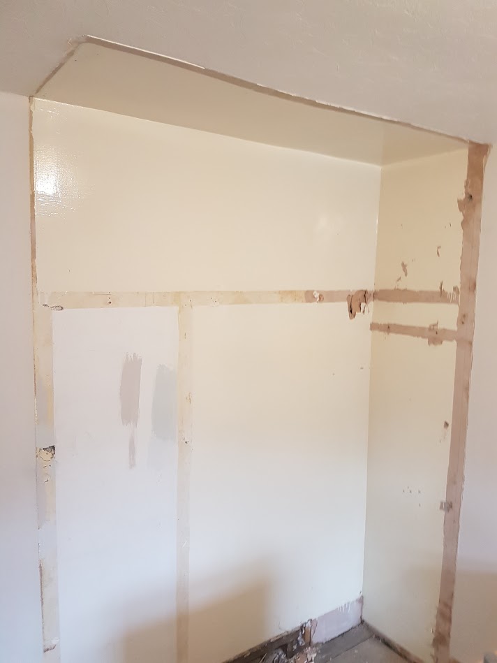 drywall Would this entire wall need reskimming or just where the