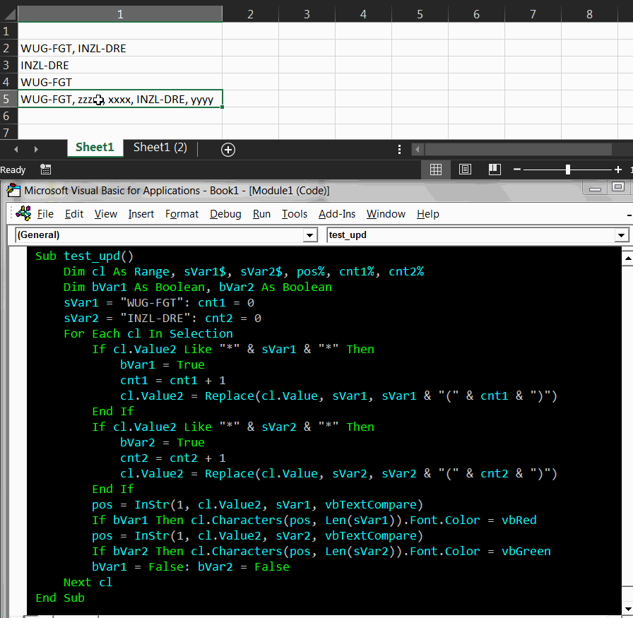 vba Change color of text in a cell of excel Stack Overflow