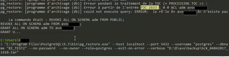 postgresql postgres pg_dump and pg_restore without roles Database