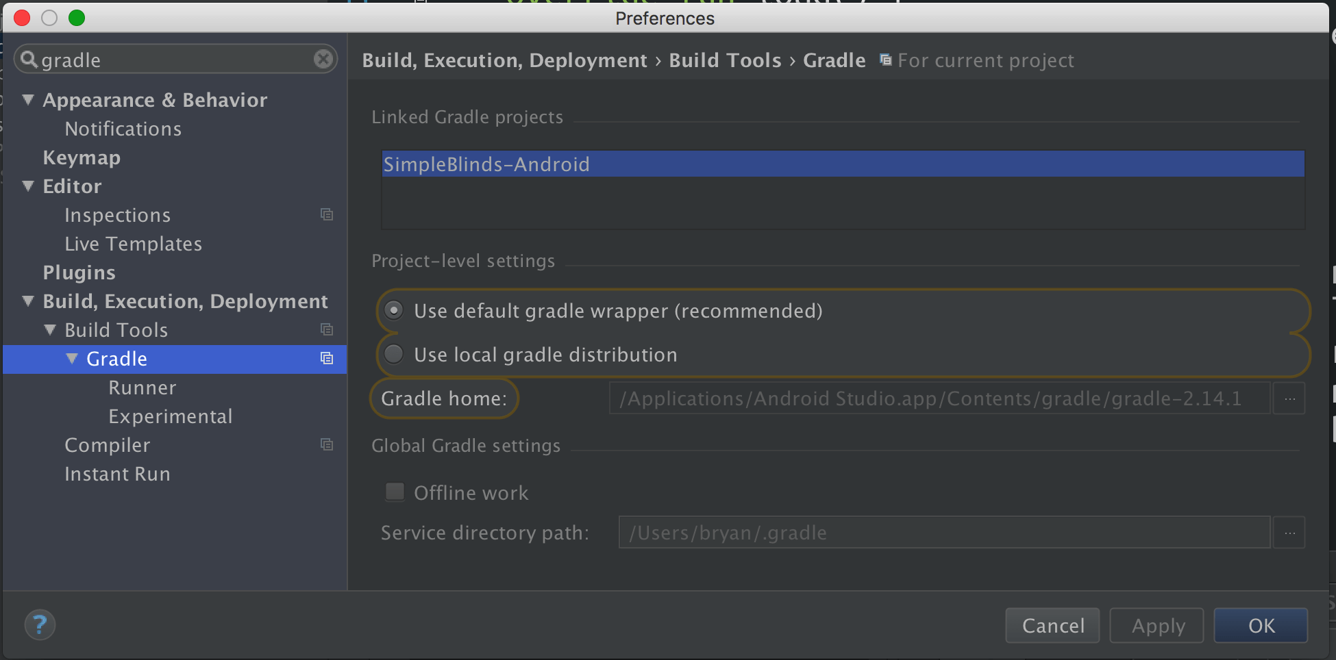 How do I downgrade the gradle wrapper version in my Android Studio