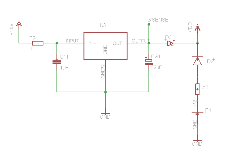 Electronic LDO with supercap and diode circuit Valuable Tech Notes