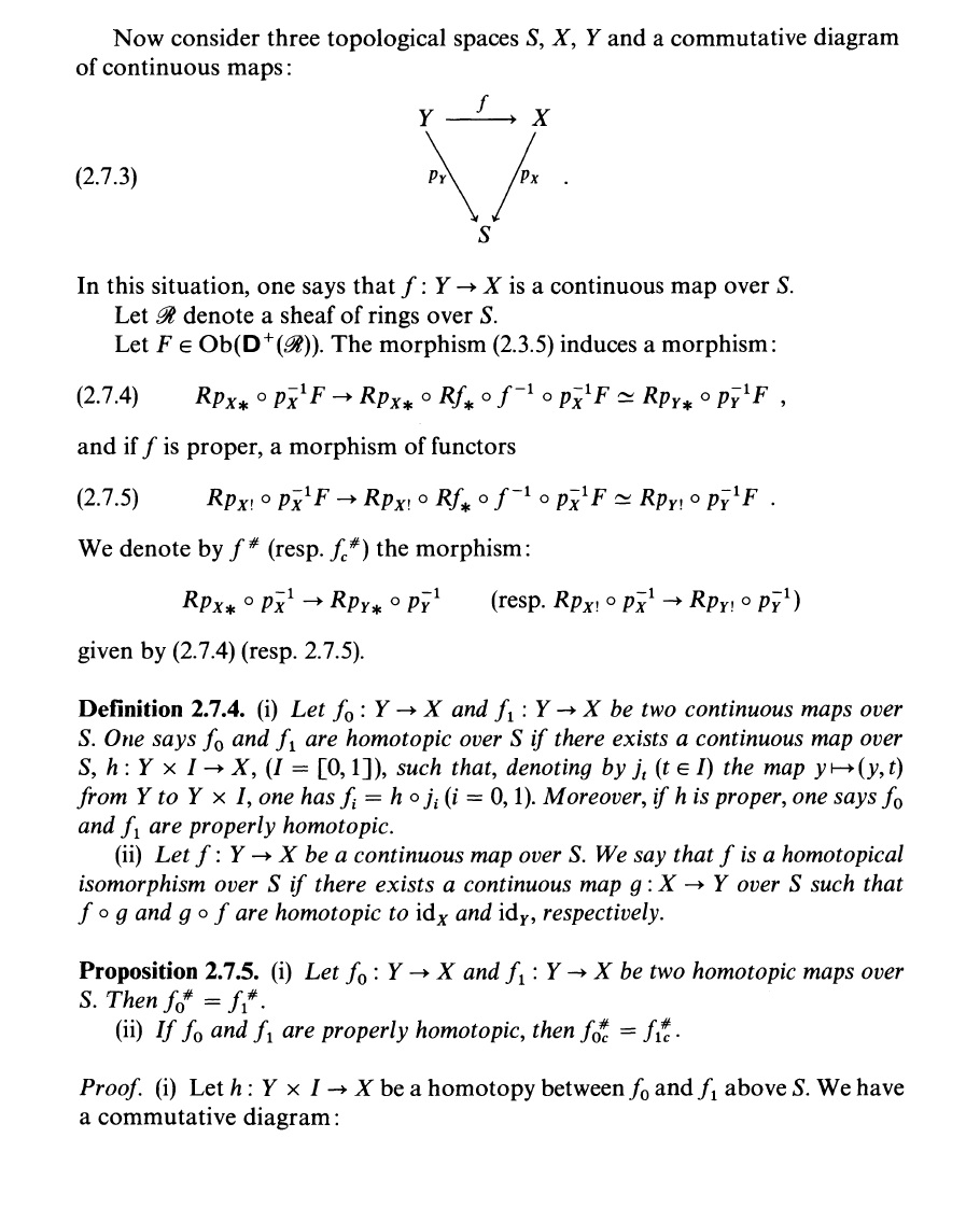 sheaf theory A question regarding the homotopy method in "Sheaves on