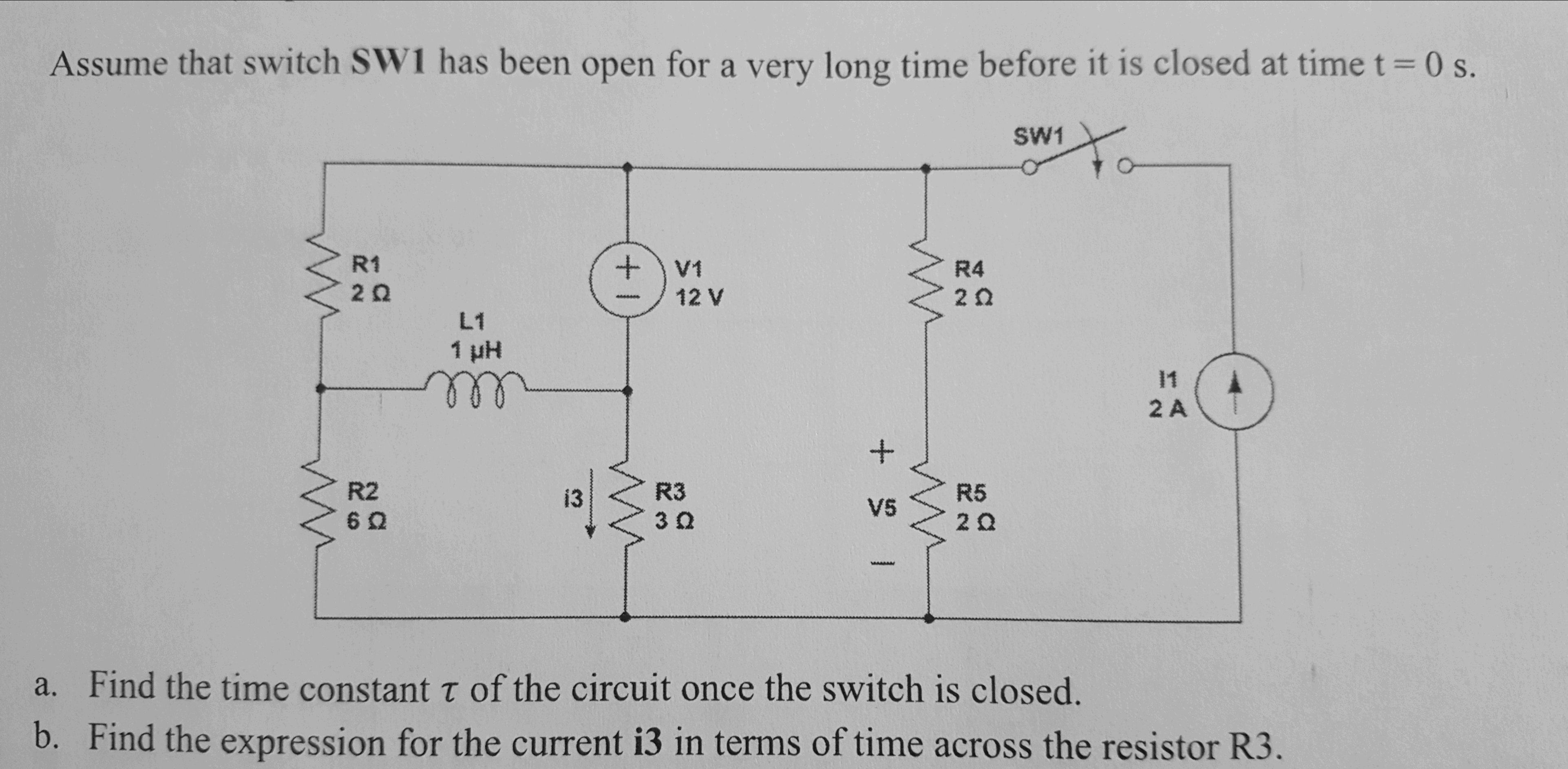 voltage RL Circuit Analysis with 2 sources, how to find