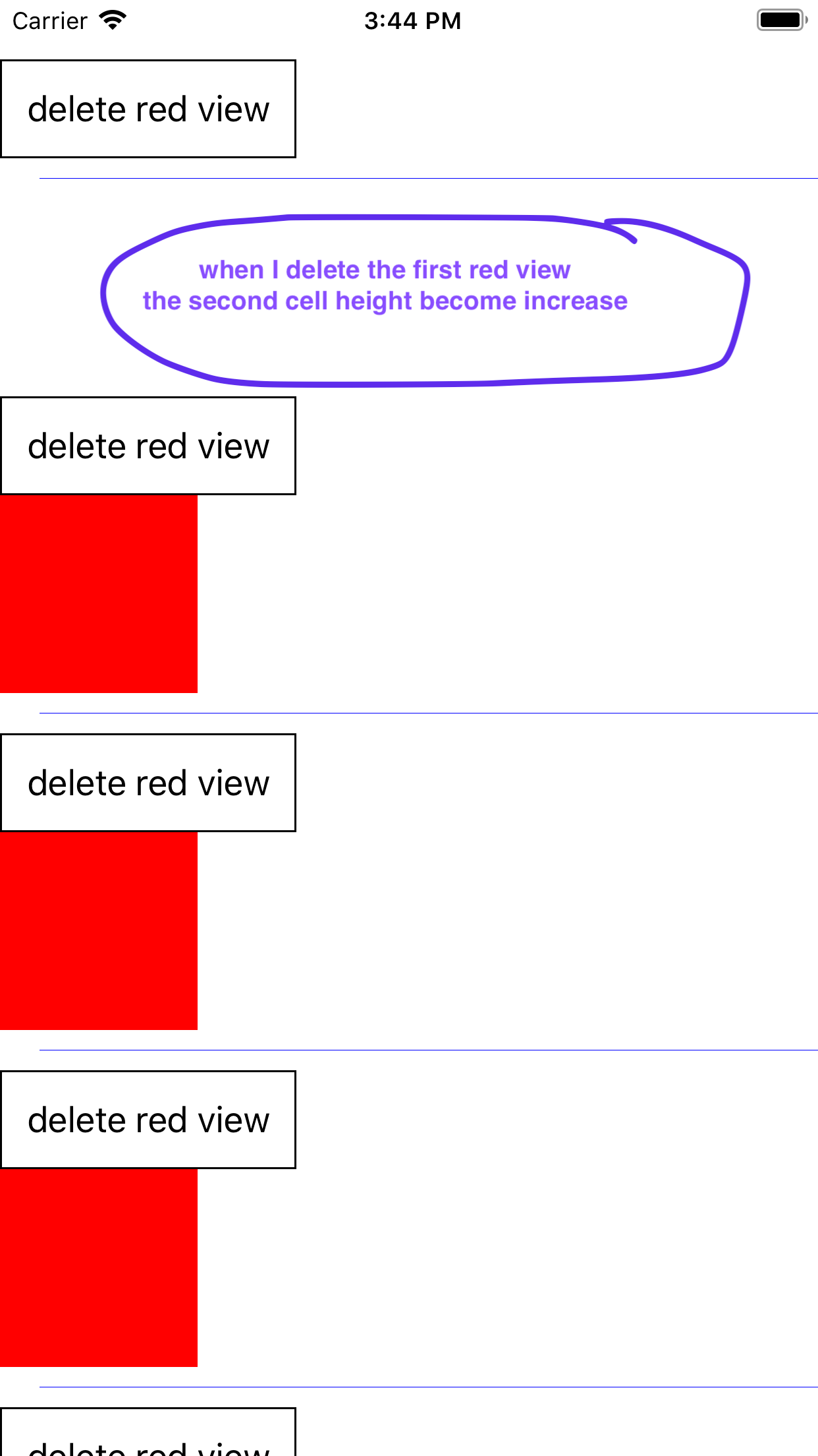 iOS Swift, how to delete a UIView in a TableViewCell and adjustment