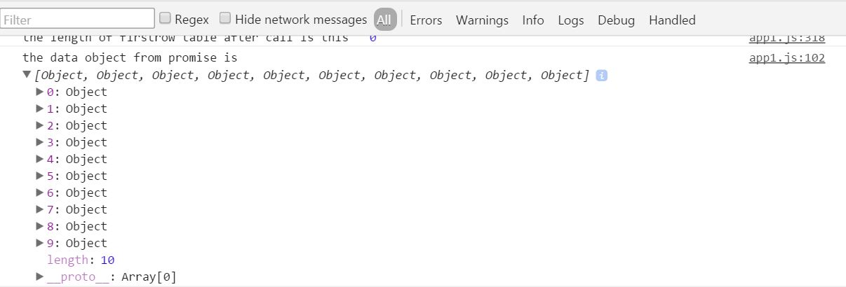 javascript Angular Promise gives array of objects intead of array