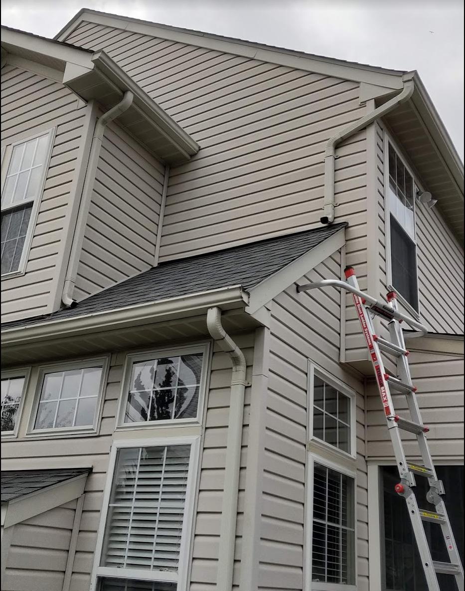 roof Connecting downspout to first floor gutter Home Improvement