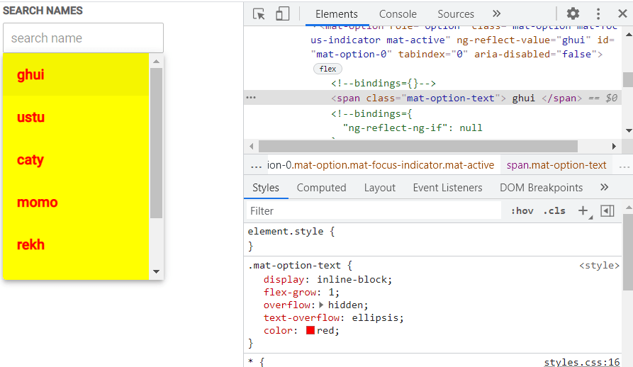 javascript How to change font color of options Stack Overflow
