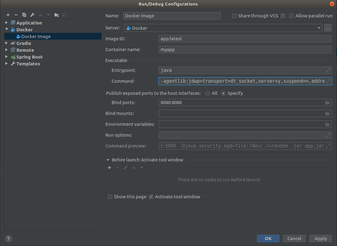 debugging attach to docker image in IntelliJ Stack Overflow