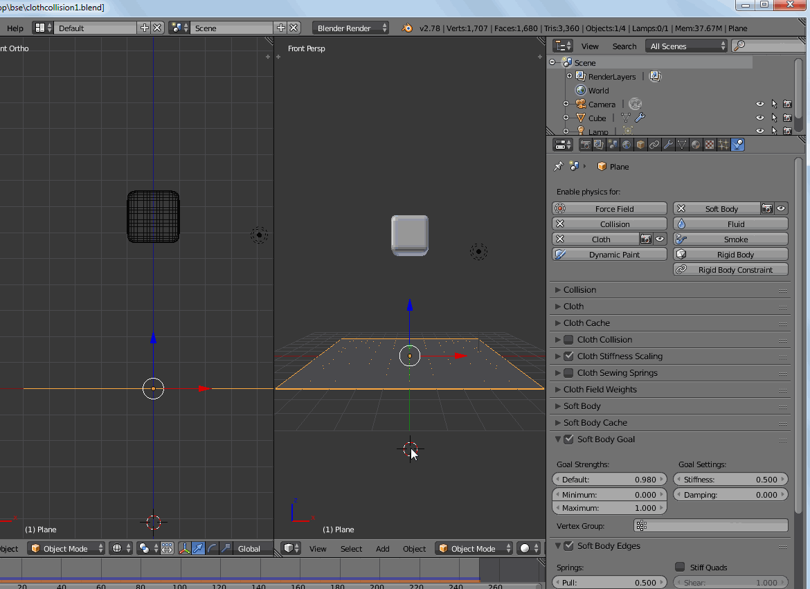 physics How to make cloth 'catch' a falling object, slowing its fall