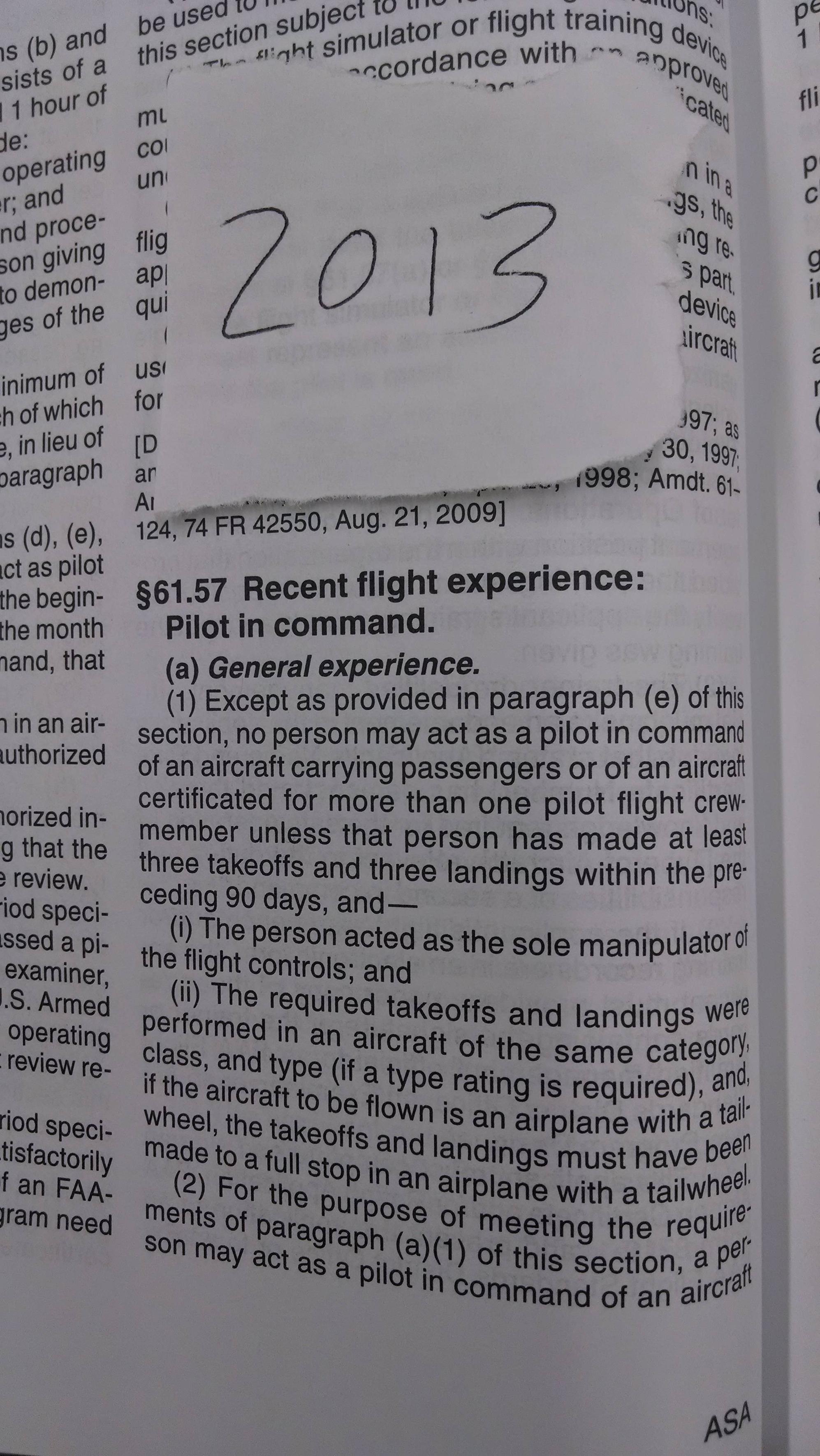 far 61 How has FAR 61.57 changed since 1969? Aviation Stack Exchange