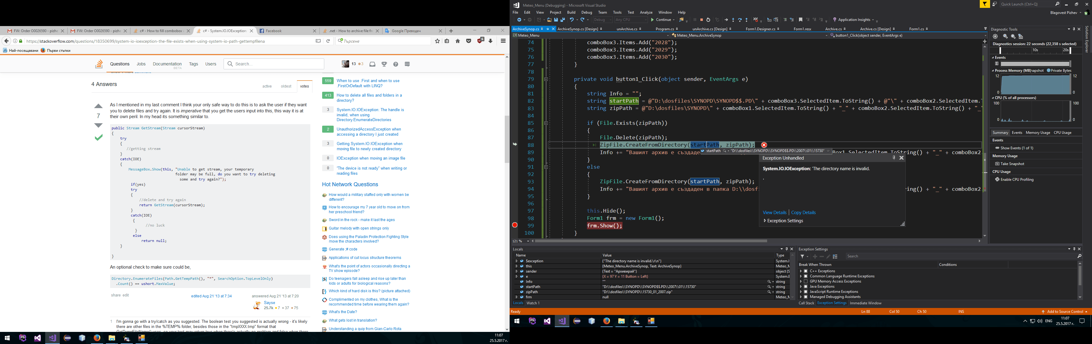 How to archive file from folder using ZipFile c Stack Overflow