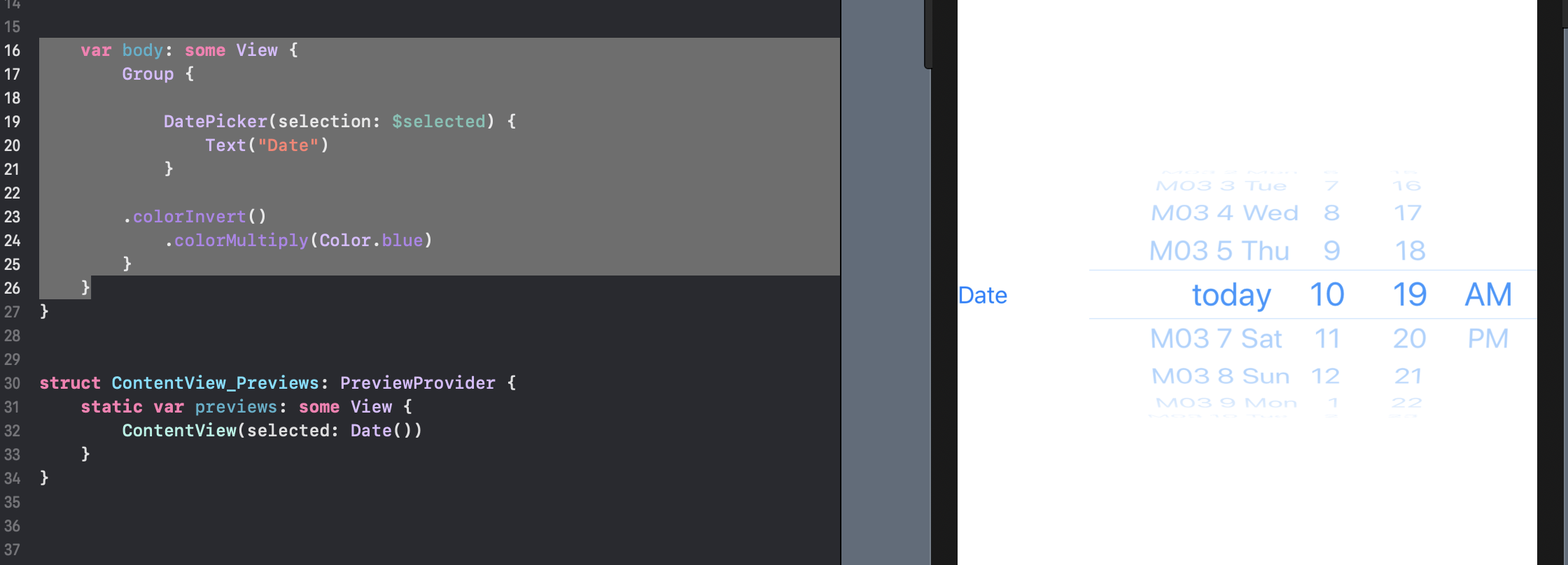 How to change DatePicker's texts color in SwiftUI? Stack Overflow