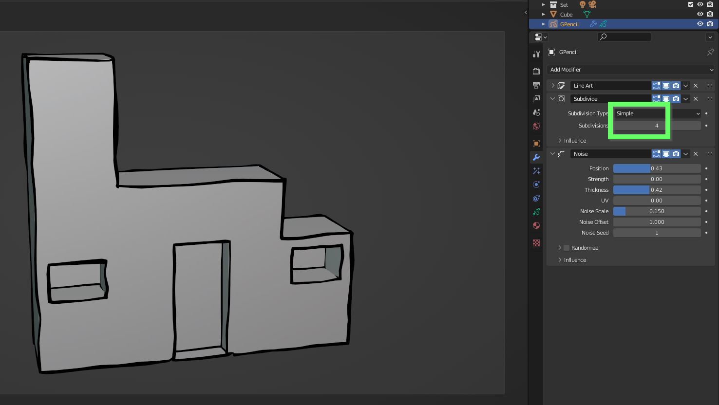 lineart Is it possible to make the grease pencil line art modifier