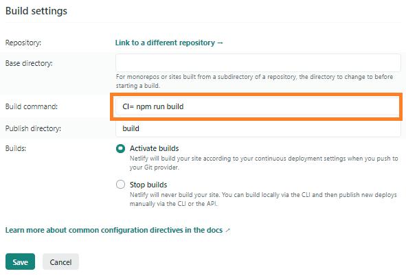 reactjs netlify deployment Failed during stage 'building site