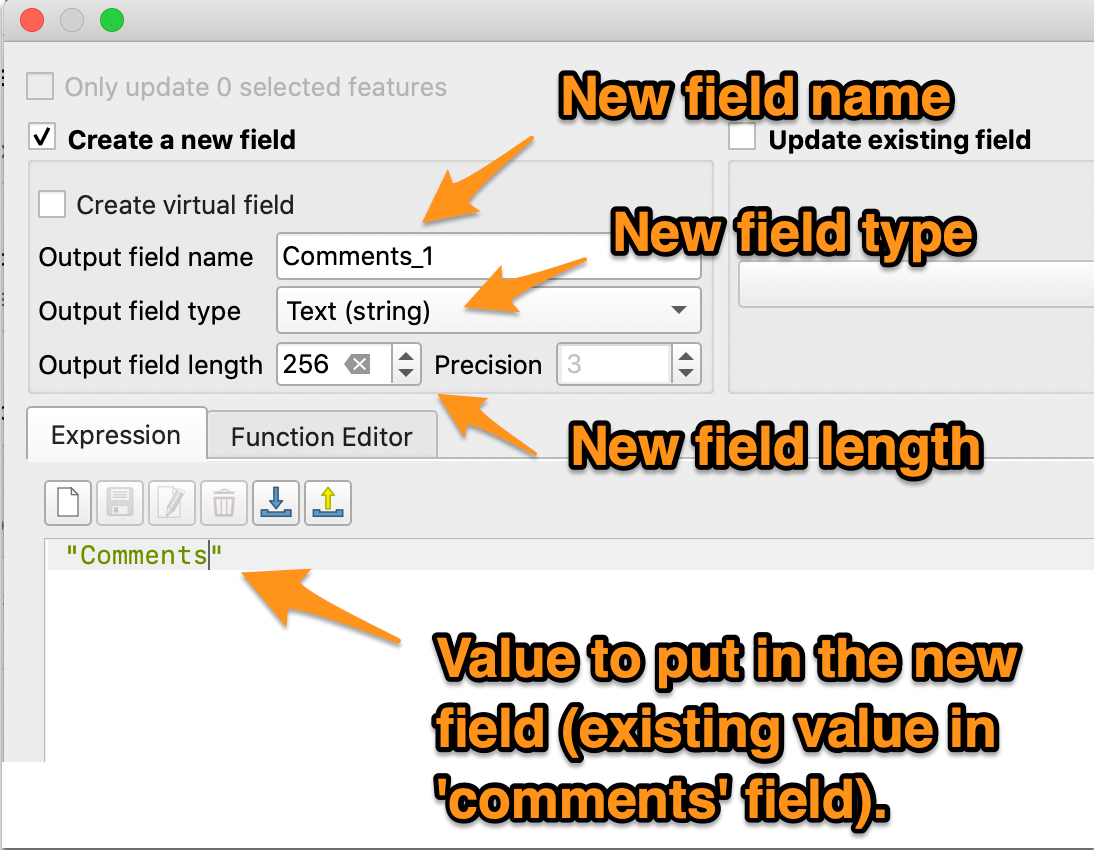 attribute table Changing field length in QGIS Geographic