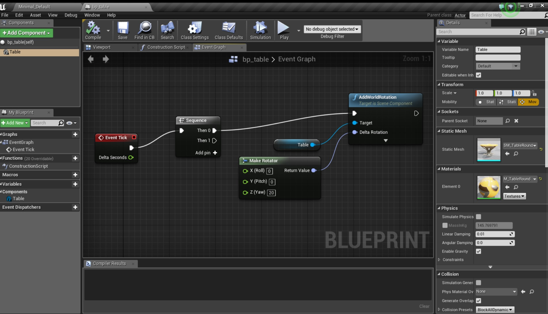 unreal engine4 Why table does not rotate? Stack Overflow