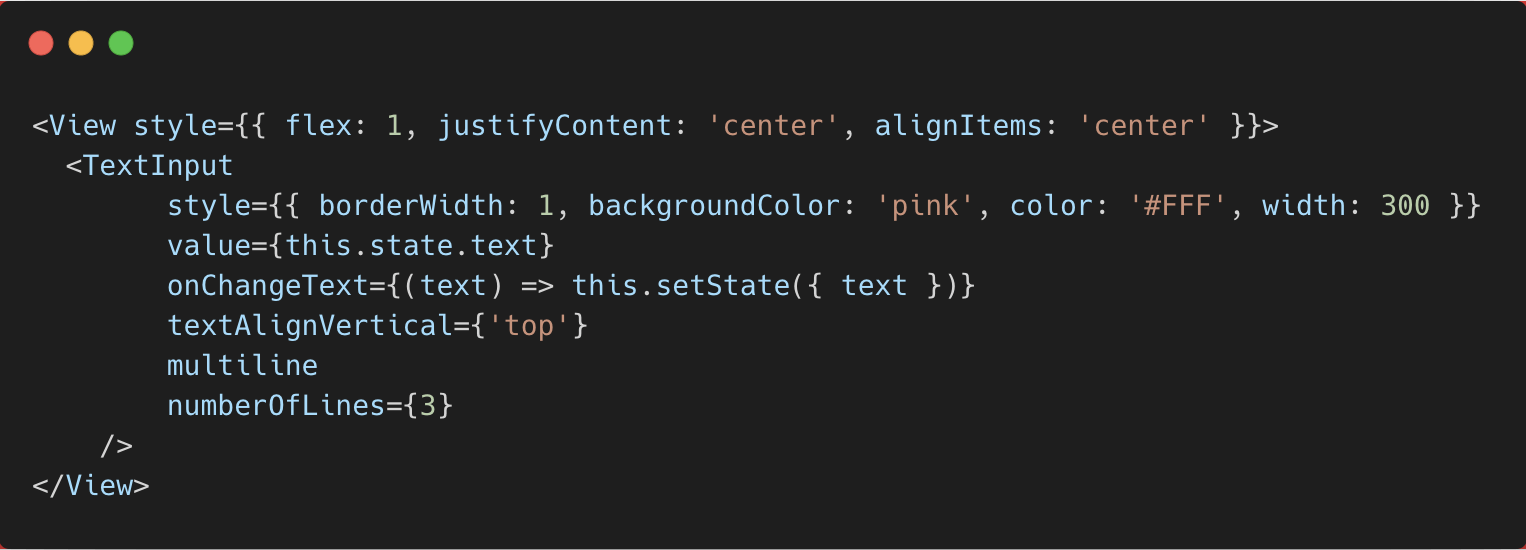 React Native Textinput NumberOfLines property issue