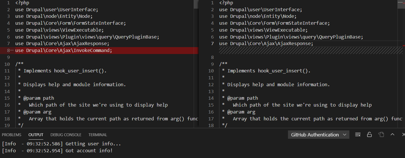 visual studio code Vscode, git diff view how show only changes