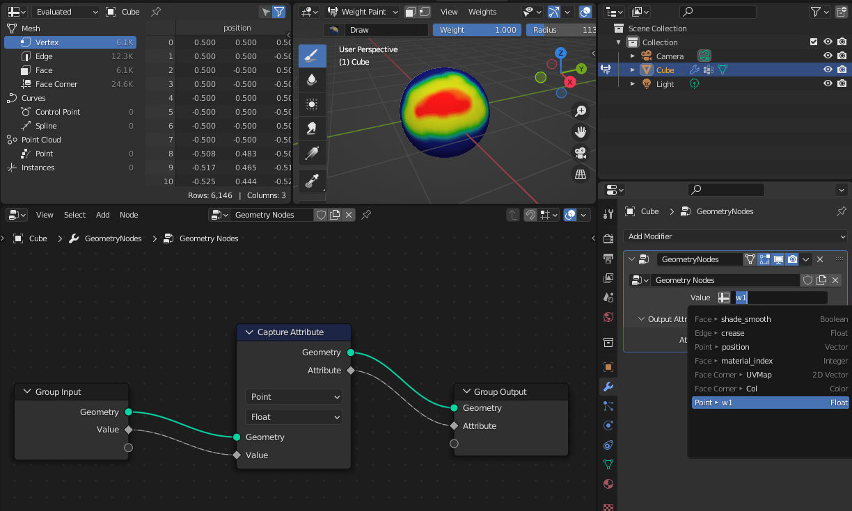how can i use vertex weight value in shader nodes? Blender Stack Exchange