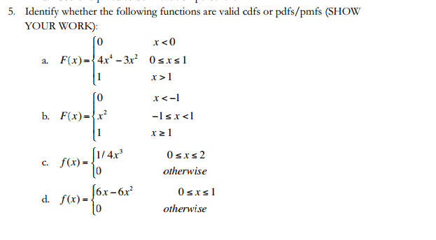 probability How to determine if a given function is a valid cdf, pmf