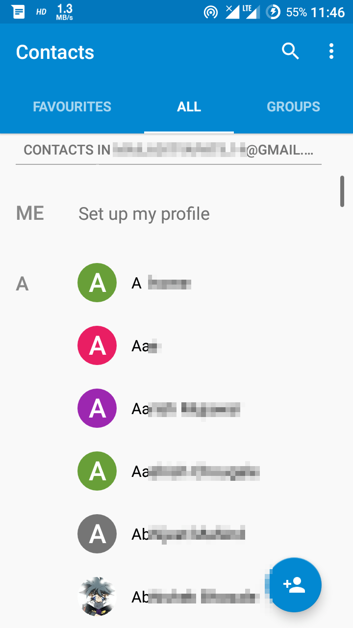 lineageos Phone app shows all contacts even when contacts app is set