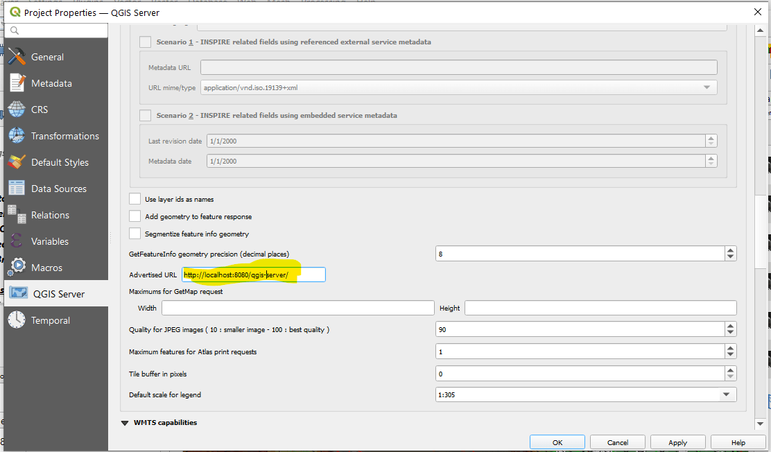 wms QGIS Server [Map request failed error Host _ not found
