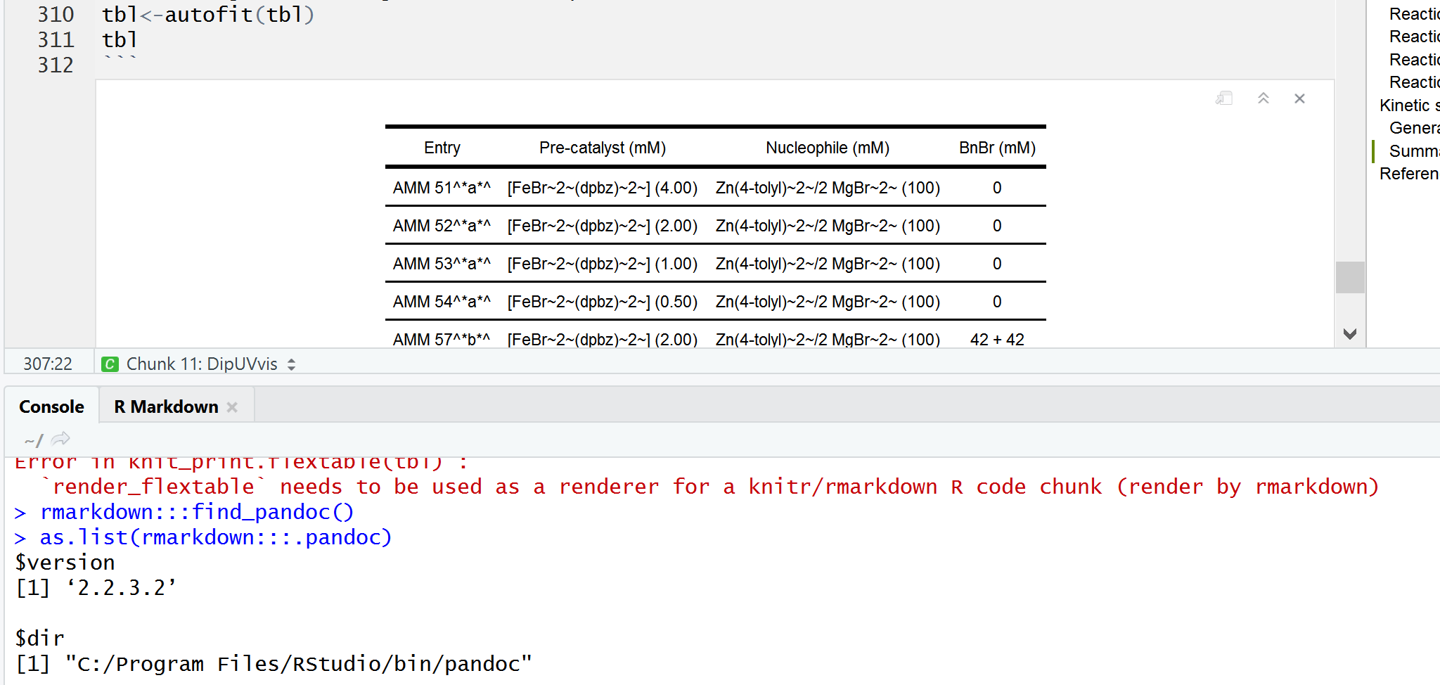 r Generating a table in word from rmarkdown using the flextable