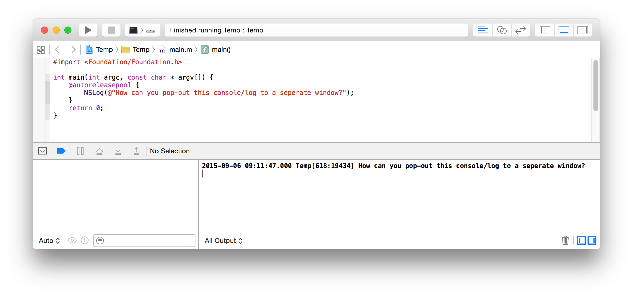 Xcode 6 to Xcode 9 Detach the Console/Log Window Stack Overflow