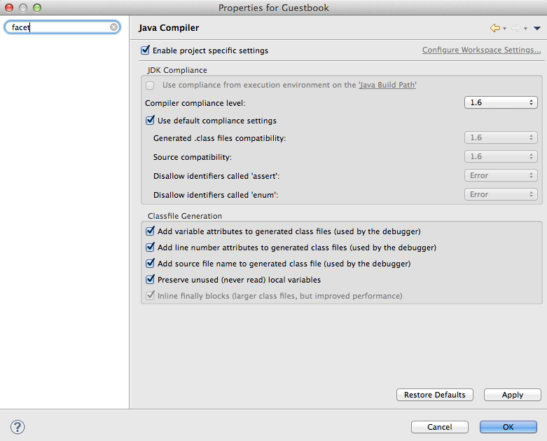Java Why doesn’t the java compiler level match the installed project